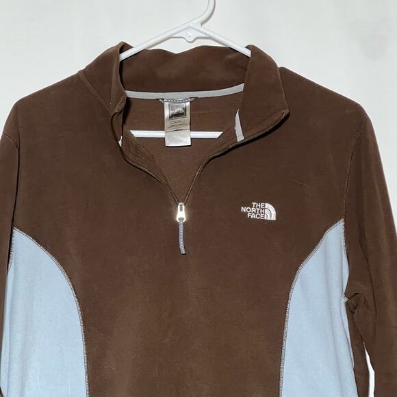 The North Face Lightweight Quarter Zip Pullover Sweatshirt Brown Womens Size XL - Picture 2 of 8